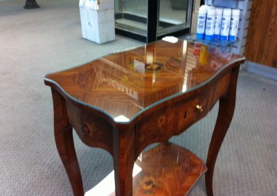 wooden glass table