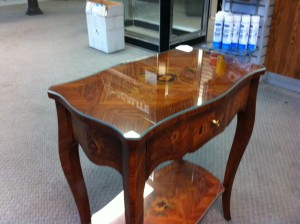 wooden glass table